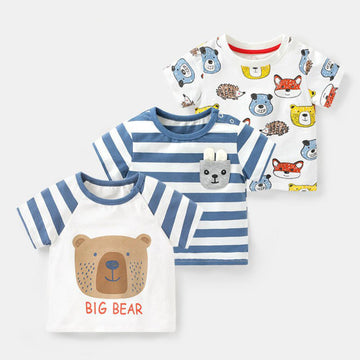 Toddler Infant Round Neck Cotton Half Tees