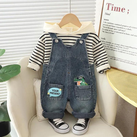 Full T-shirt and Dungaree Overall Set