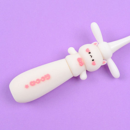 Stylish White Rabbit Shaped Soft Grip Toothbrush For Kids