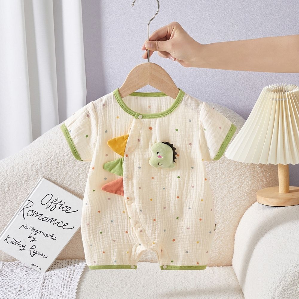 Baby Boy Dinosaur Dots Romper