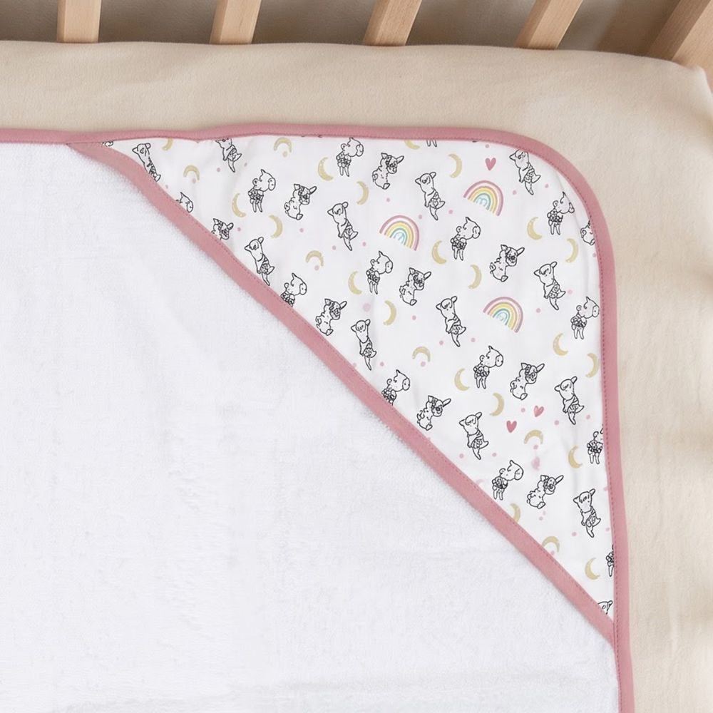 Super Soft Baby Rabbit Print Hooded Organic Cotton Towel For Infant