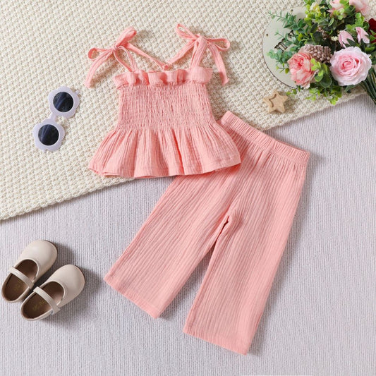 Baby Girl Sleeveless Summer Soft Muslin Co-ord Dress Set