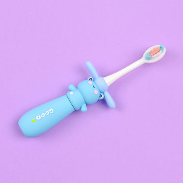 Blue Frog Shaped Soft  Bristle Extra Grip Toothbrush For Kids
