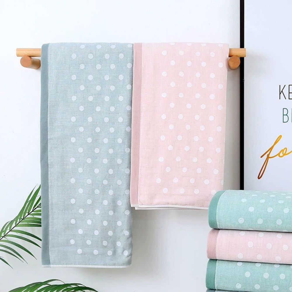 Dual Color Dot Print Towel for Kids
