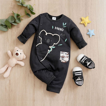 Koala Print Long Sleeve Romper for Kids