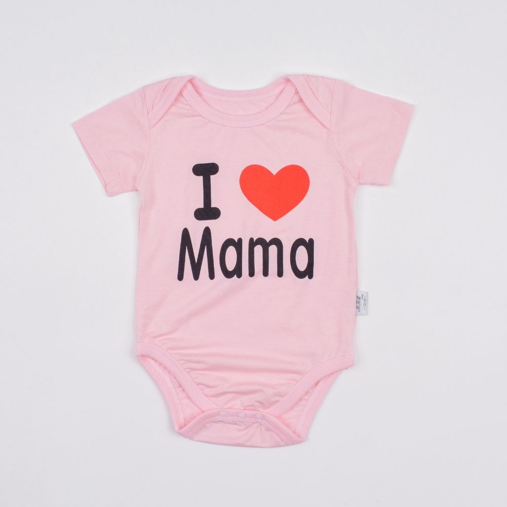 I Love Mama Print Stylish Cotton Onesie For Baby's