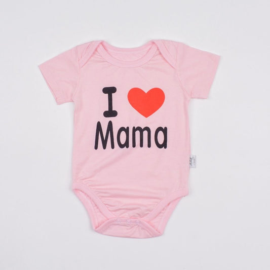I Love Mama Print Stylish Cotton Onesie For Baby's