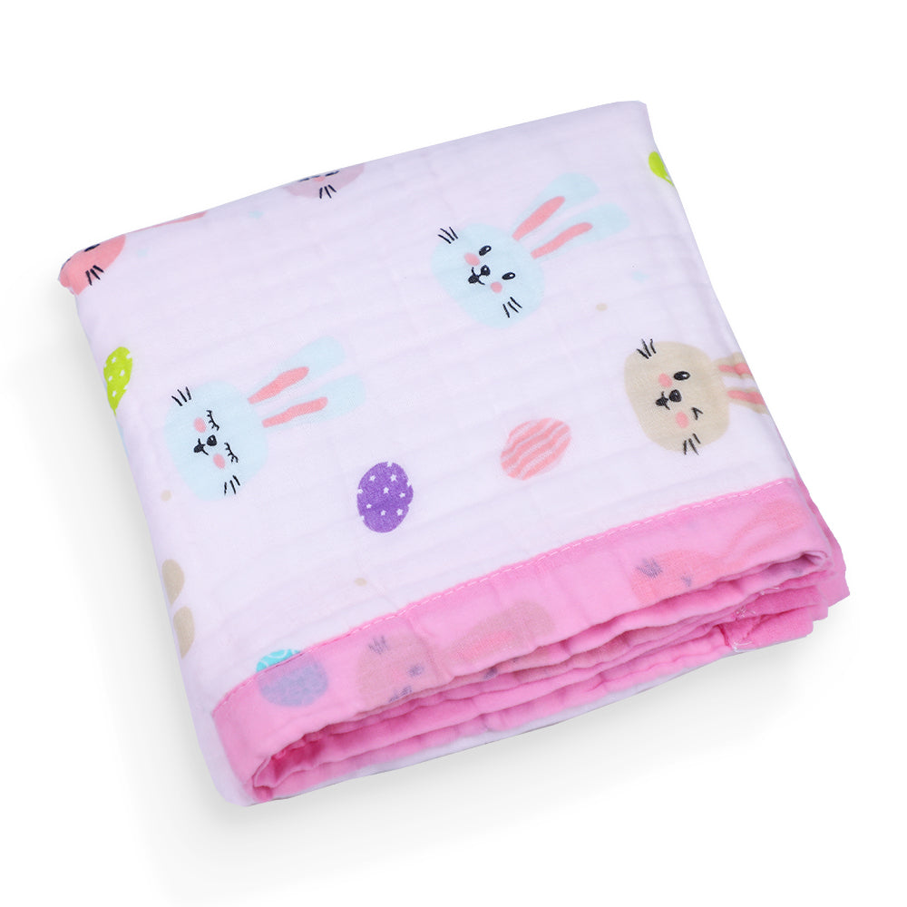 Rabbit Print Soft Muslin Blanket for Baby - Lightweight and Breathable