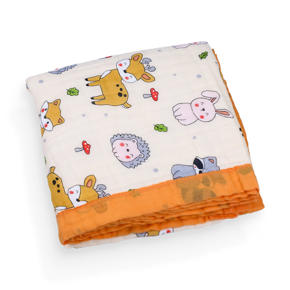 Mushroom Print Soft Muslin Blanket for Baby