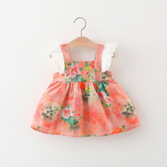 Baby Girl Cotton Daily Wear Casual Sleeveless Summer Cute Prints Frock Dress