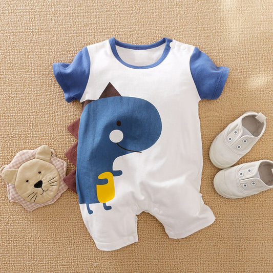 Mini Dino Design Half Sleeve Romper for Kids