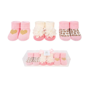 Baby Socks Giftset – Pack of 3 in Baby Pink