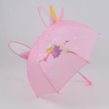 Pink Stylish Umbrellas For Baby Girls Flying Angel Print 3 - 8 Years