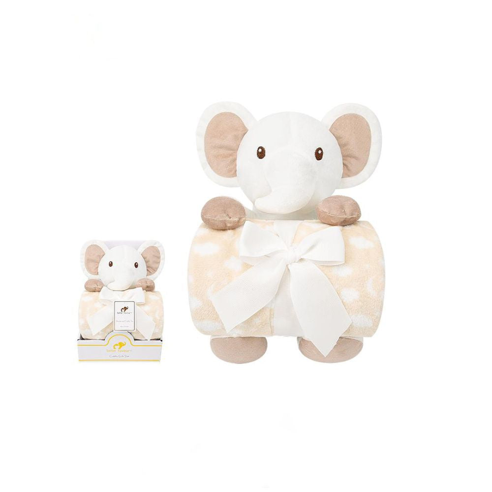 Animal Design Blanket with Attached Soft Toys