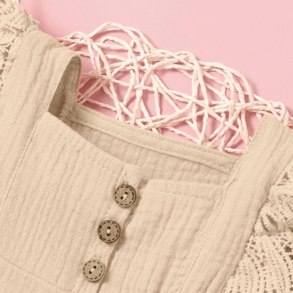 Baby Girl Muslin Cotton Sleeveless Jhabla Frock Dress With Lace Design Shoulder