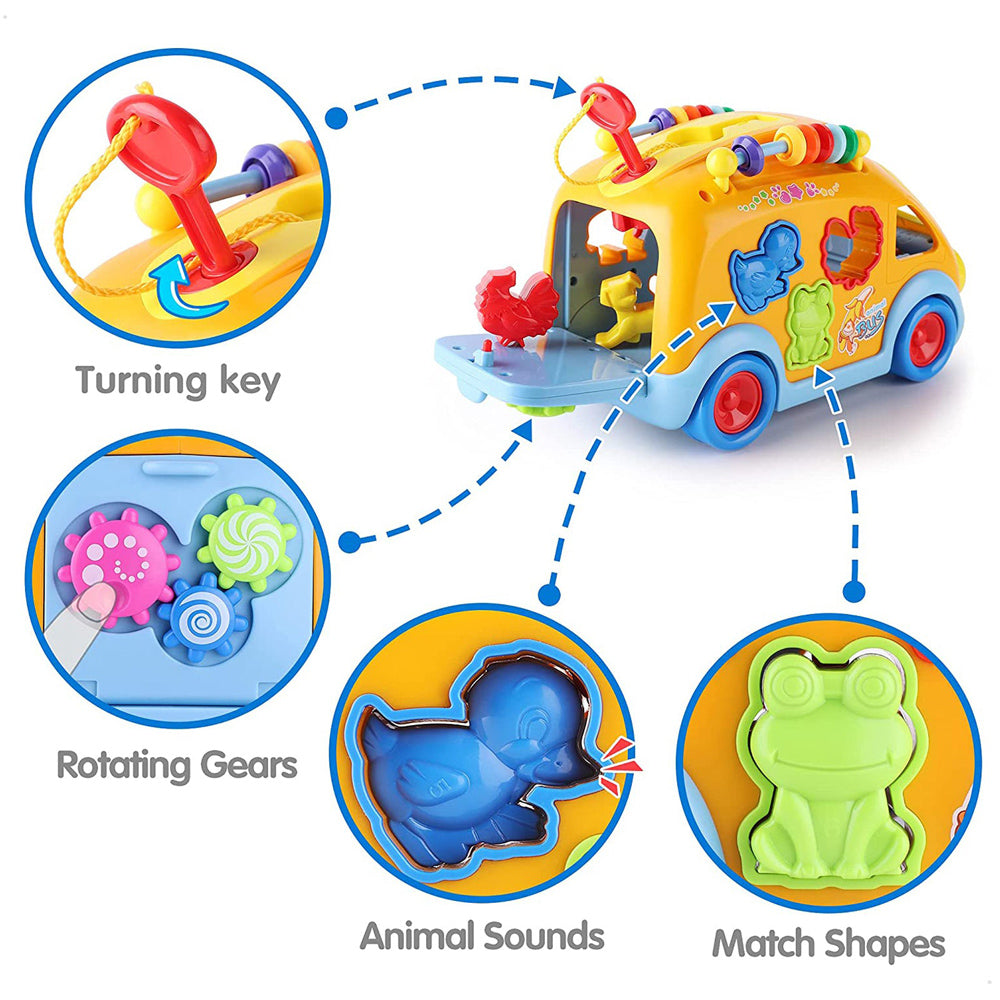 Animal Sound Bus Toy School Bus Toy With Light Music