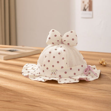 Baby Breathable Summer Bow Hat With Polka Dots Print 2 - 4 Years
