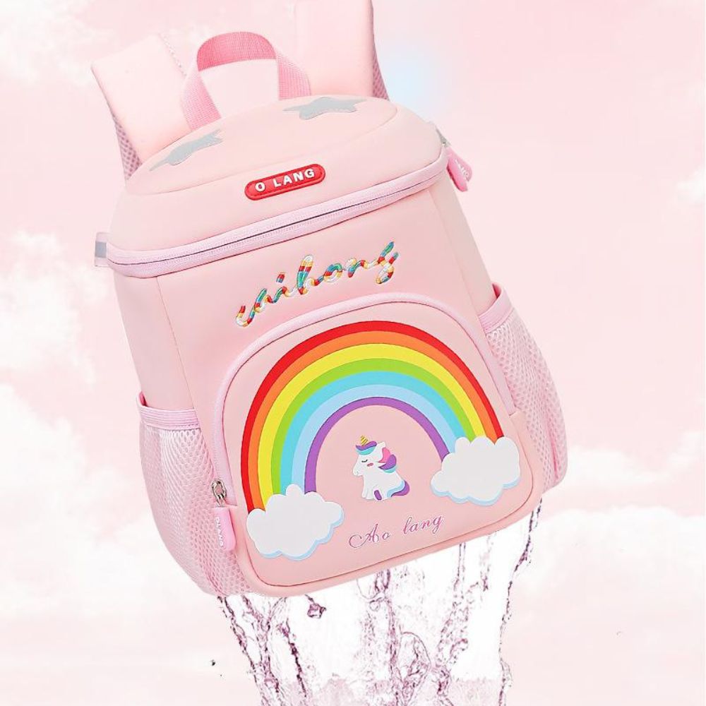 Unicorn and Rainbow Design School Bag For Kids