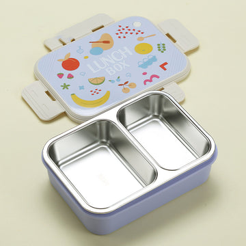 Fruit Printed Dual Compartment Stainless Steel Lunch Box