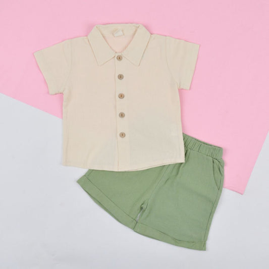 Soft Muslin Cotton Comfy Shirt And Pant Set For Toddlers