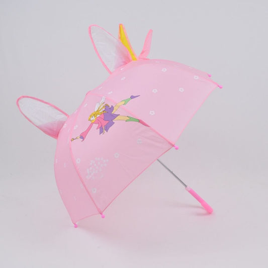 Pink Stylish Umbrellas For Baby Girls Flying Angel Print 3 - 8 Years