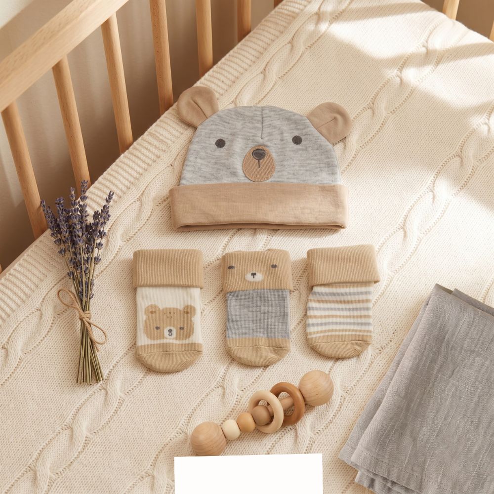 3-Piece Baby Cap & Sock Gift Set