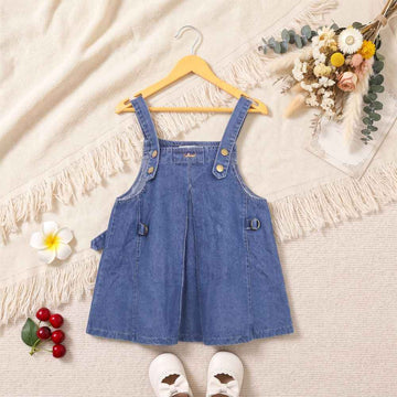 Girls' Classic Denim Pinafore Dress