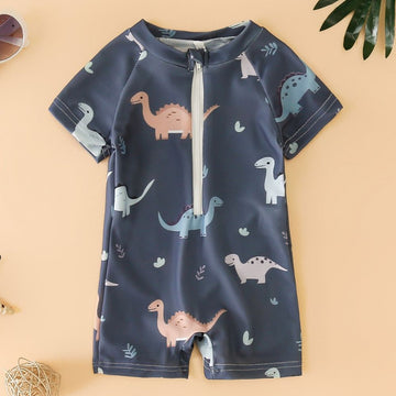 Baby Boy Dinosaur Pattern One-Piece Swimsuit