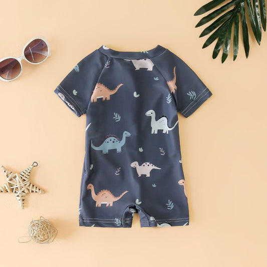 Baby Boy Dinosaur Pattern One-Piece Swimsuit