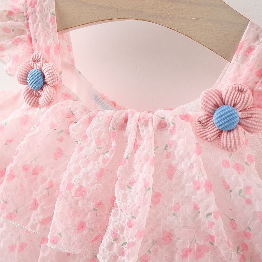 Baby Girls Layered Light Weight Casual Sleeveless Frock