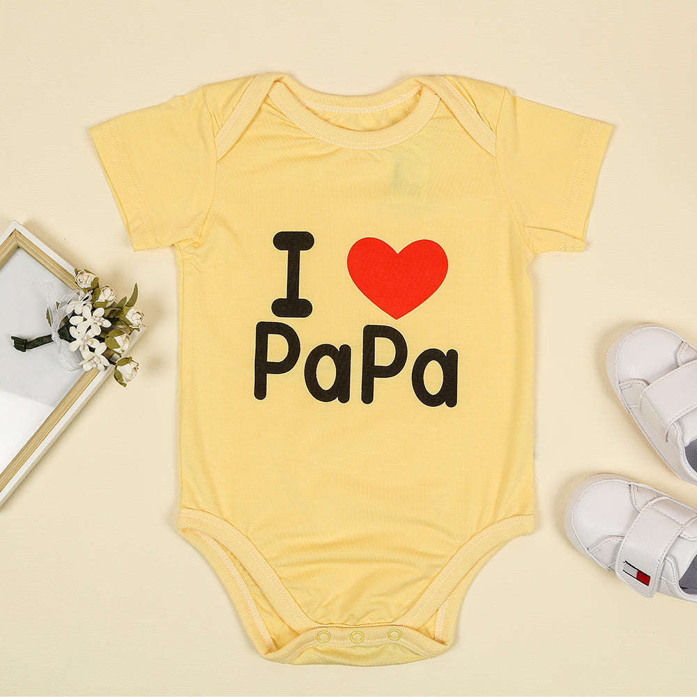 I Love Papa Onesie  For Baby  Yellow