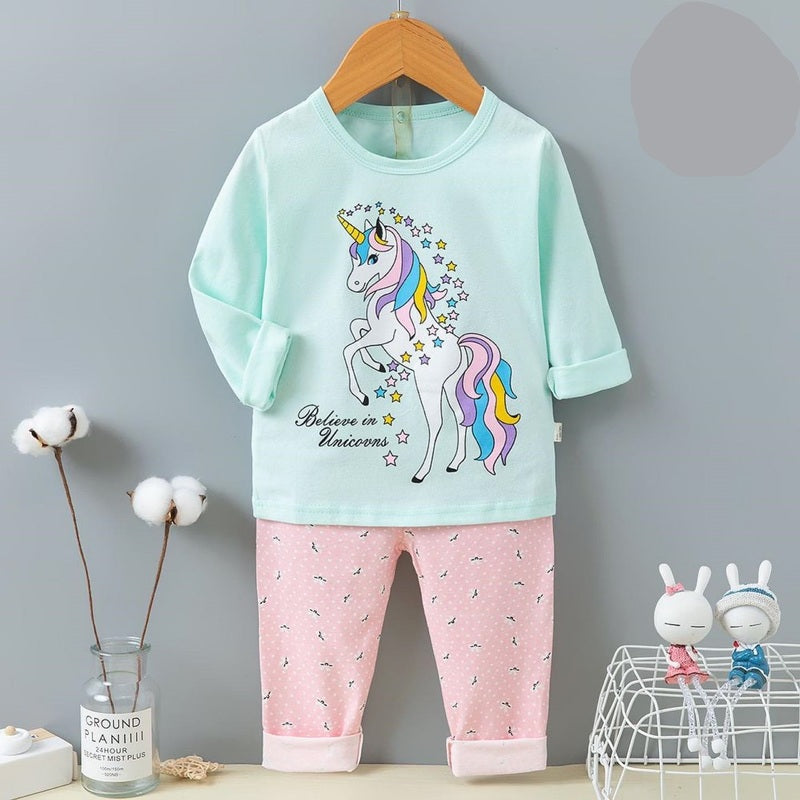 Printed Cotton Unicorn Pyjamas