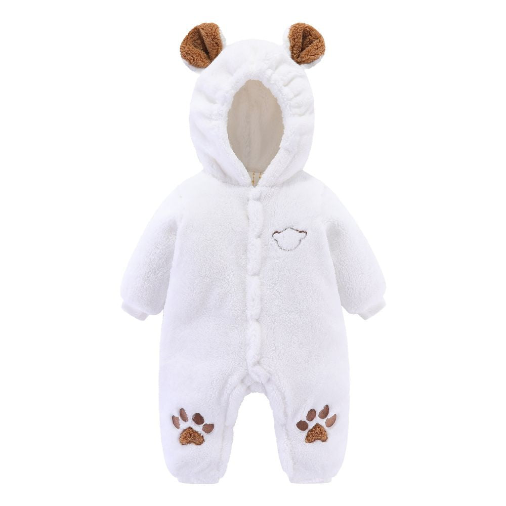 Warm Fleece Hooded Romper