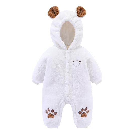 Warm Fleece Hooded Romper