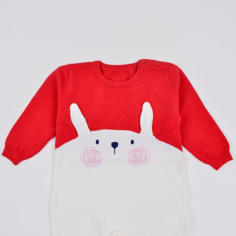 Bunny-Design Full Sleeve Sweater Romper