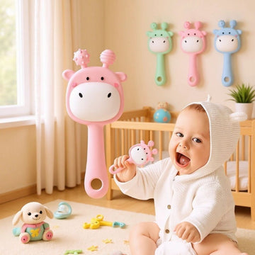 Peek A Boo Giraffe Silicone Rattle & Teether Toys