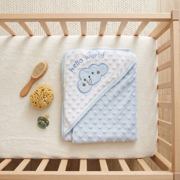 Hello World Hooded Blanket for Babies & Toddlers