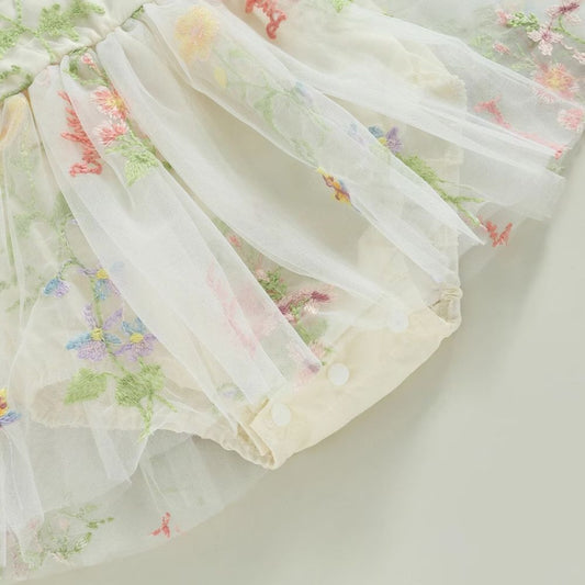Baby Girl Delicate Botanical Romper Dress