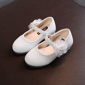 Elegant White Glittery Ballet Flats for Girls