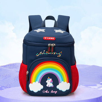 Unicorn And Rainbow Design School Bag For Kids