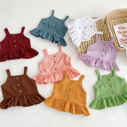 Extra Soft Funky Muslin Cotton Dress Co-ord Sets For Baby Girl