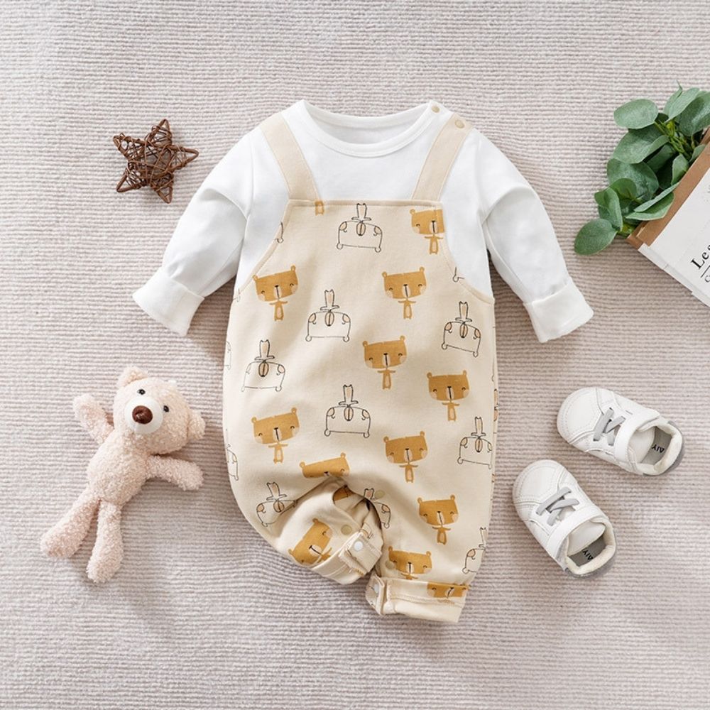 Cat Print Full Sleeve Romper for Kids