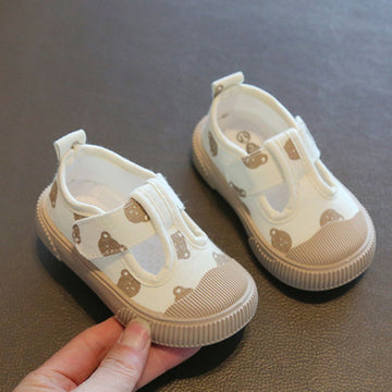 Baby Bear Canvas Sneakers – Soft Sole Toddler Shoes