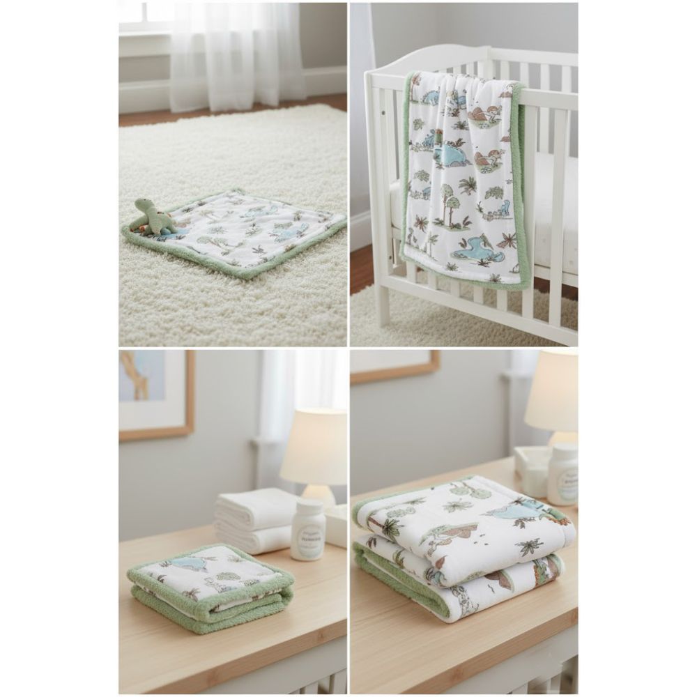 Dinosaur Print Baby Plush Blanket