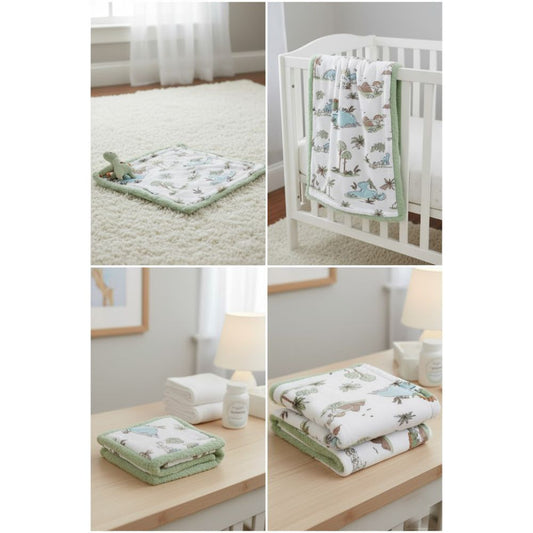 Dinosaur Print Baby Plush Blanket