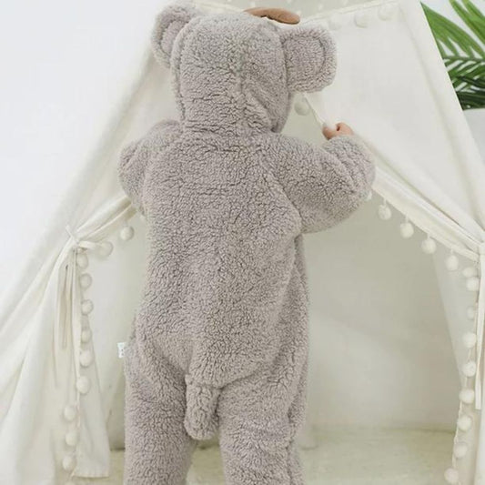 Warm Fleece Hooded Romper