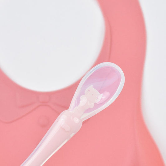 Baby Infant Silicone Bibs With Spoon