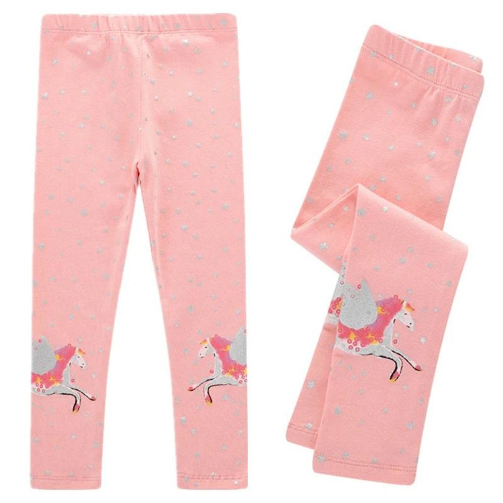 Girl's Leggings Pink Flying Unicorn