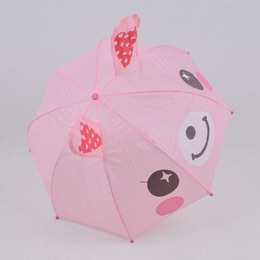 Classic Windproof Umbrellas For Baby Girls With Smiley Prints 3 - 8 Years