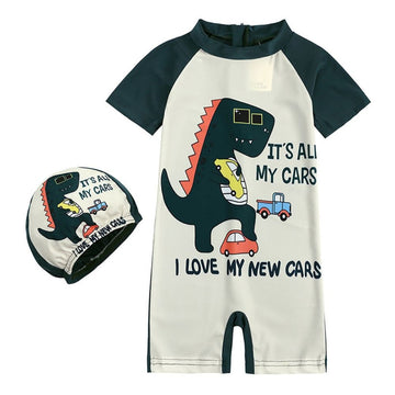 Baby Dinosaur Rash Guard Swimsuit Set